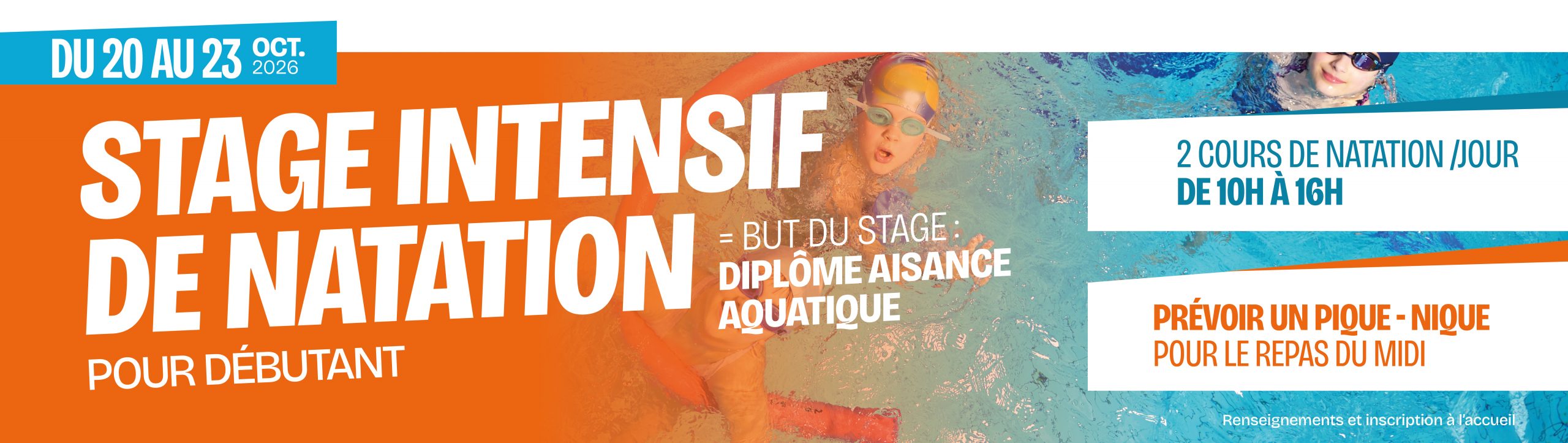 STAGE INTENSIF DE NATATION POUR DÉBUTANT
